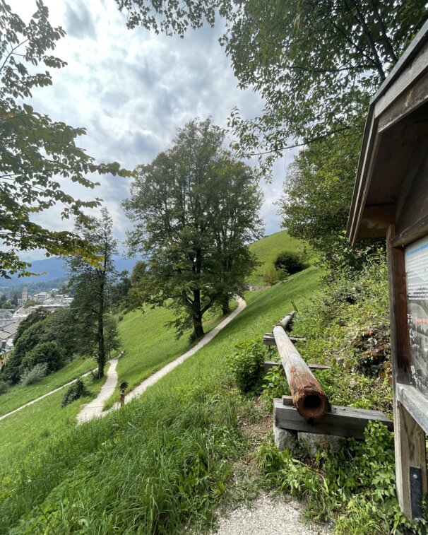 historic brine pipeline at Lockstein at the brine pipeline trail in Berchtesgaden