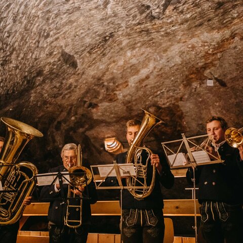 Musiker bei der Staden Zeit unter Tage | © Salzbergwerk Berchtesgaden | Südwestdeutsche Salzwerke AG