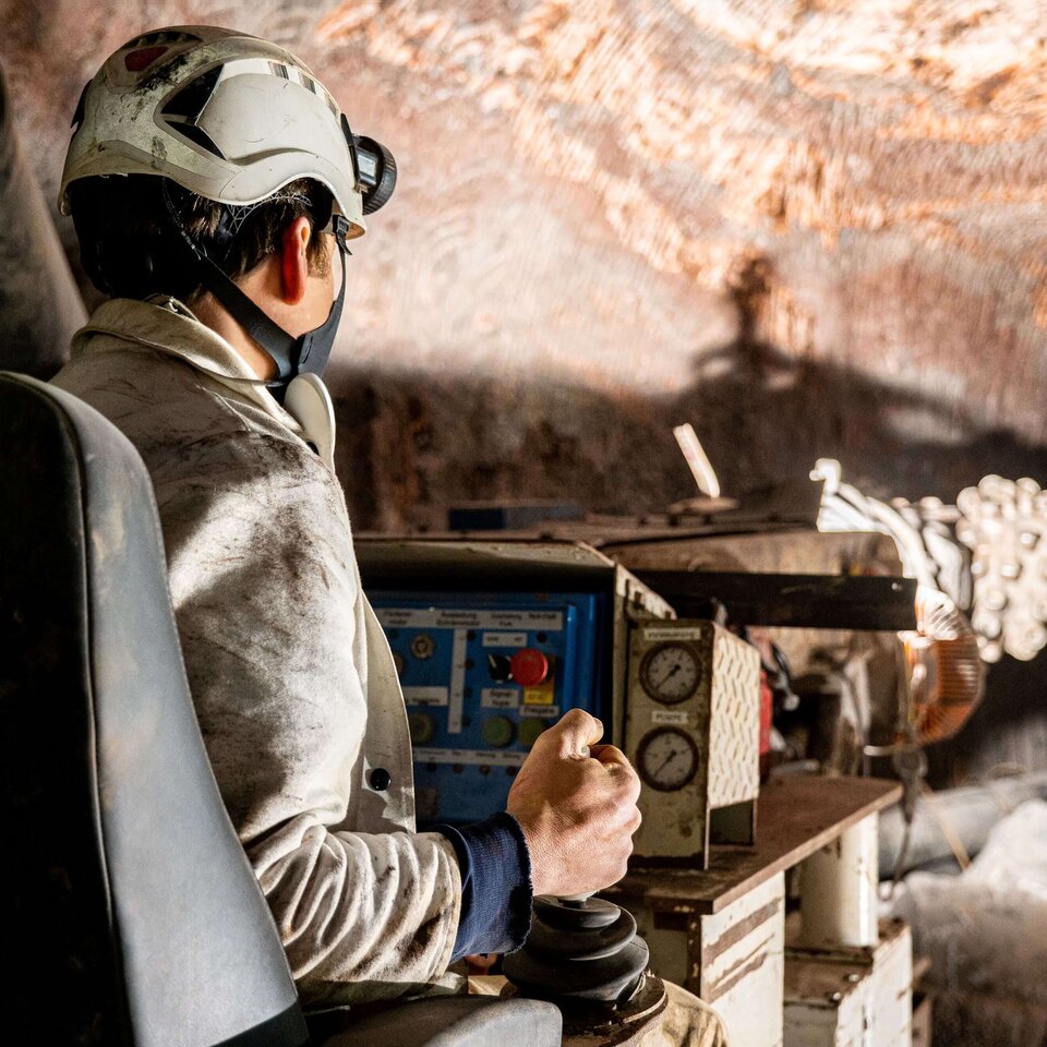 Mechanical drilling in the Berchtesgaden salt mine