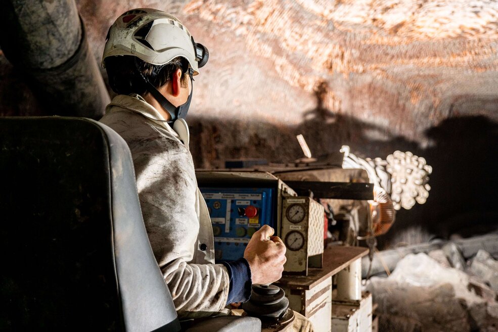 Mechanical drilling in the Berchtesgaden salt mine