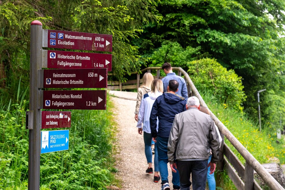 Startpunkt des Salzerlebnispfades beim Salzbergwerk Berchtesgaden