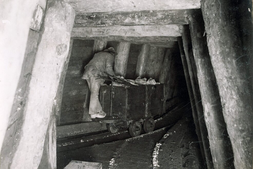 Salt stone transport in the Berchtesgaden salt mine