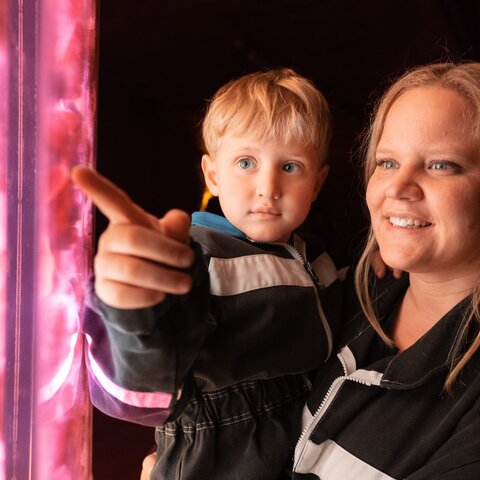 Mother with child in the Magic Salt Room