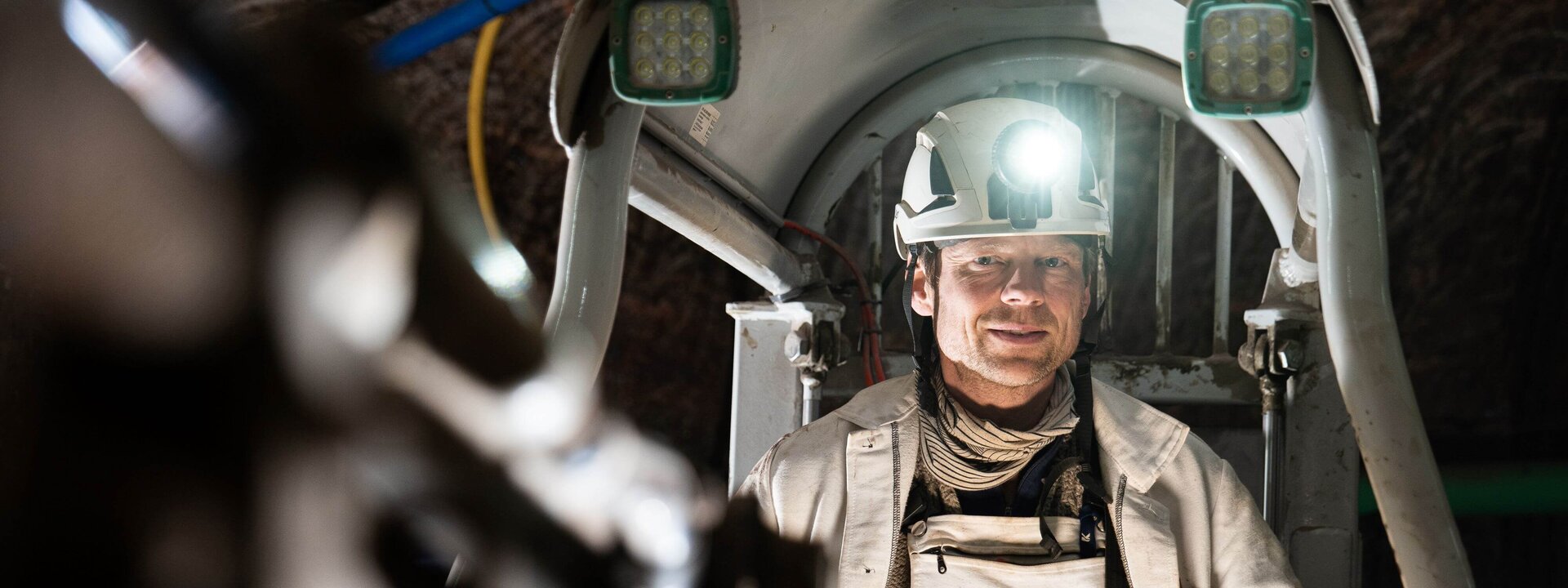Active miner working underground